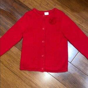 NWOT Gymboree girls red sweater and flower accent